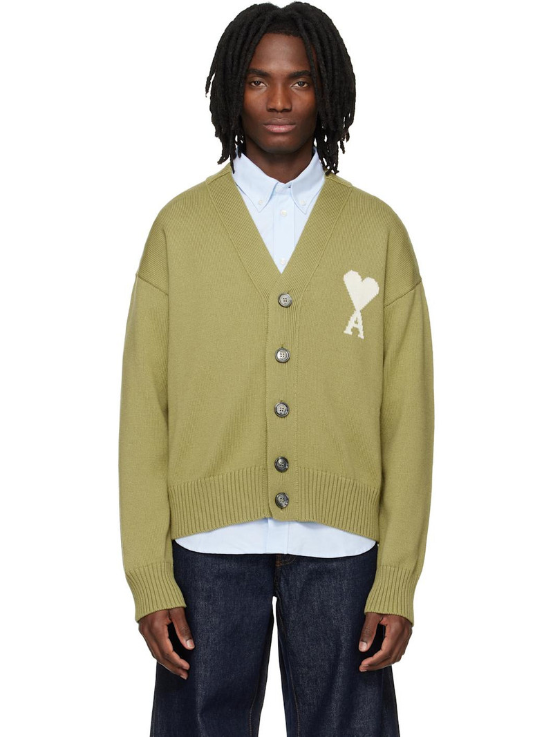 Green Wool Ami de Coeur Cardigan 1