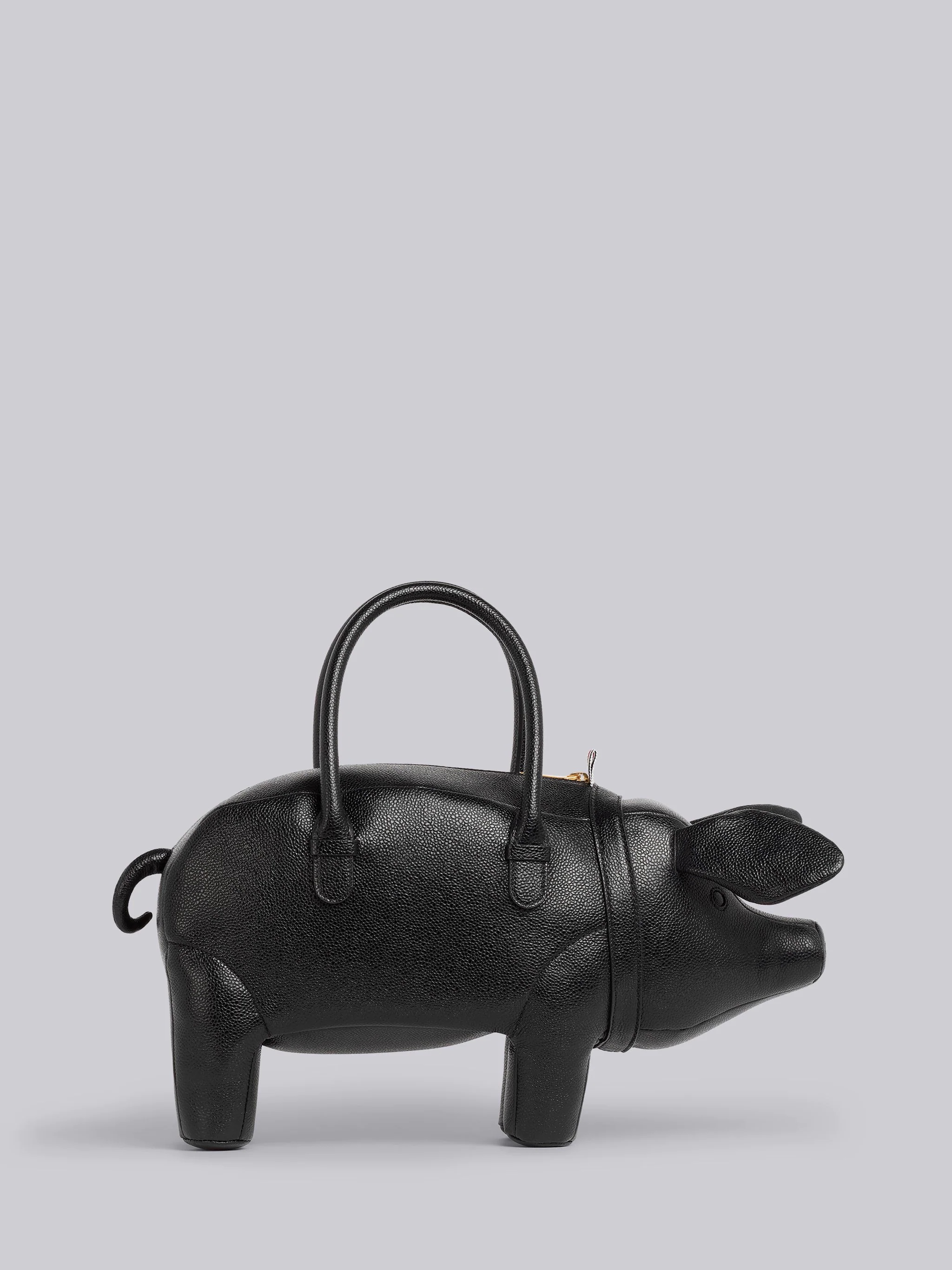Black Pebbled Calfskin Pig Bag - 10