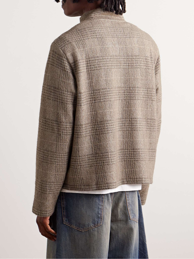 Checked Knitted Zip-Up Cardigan 4