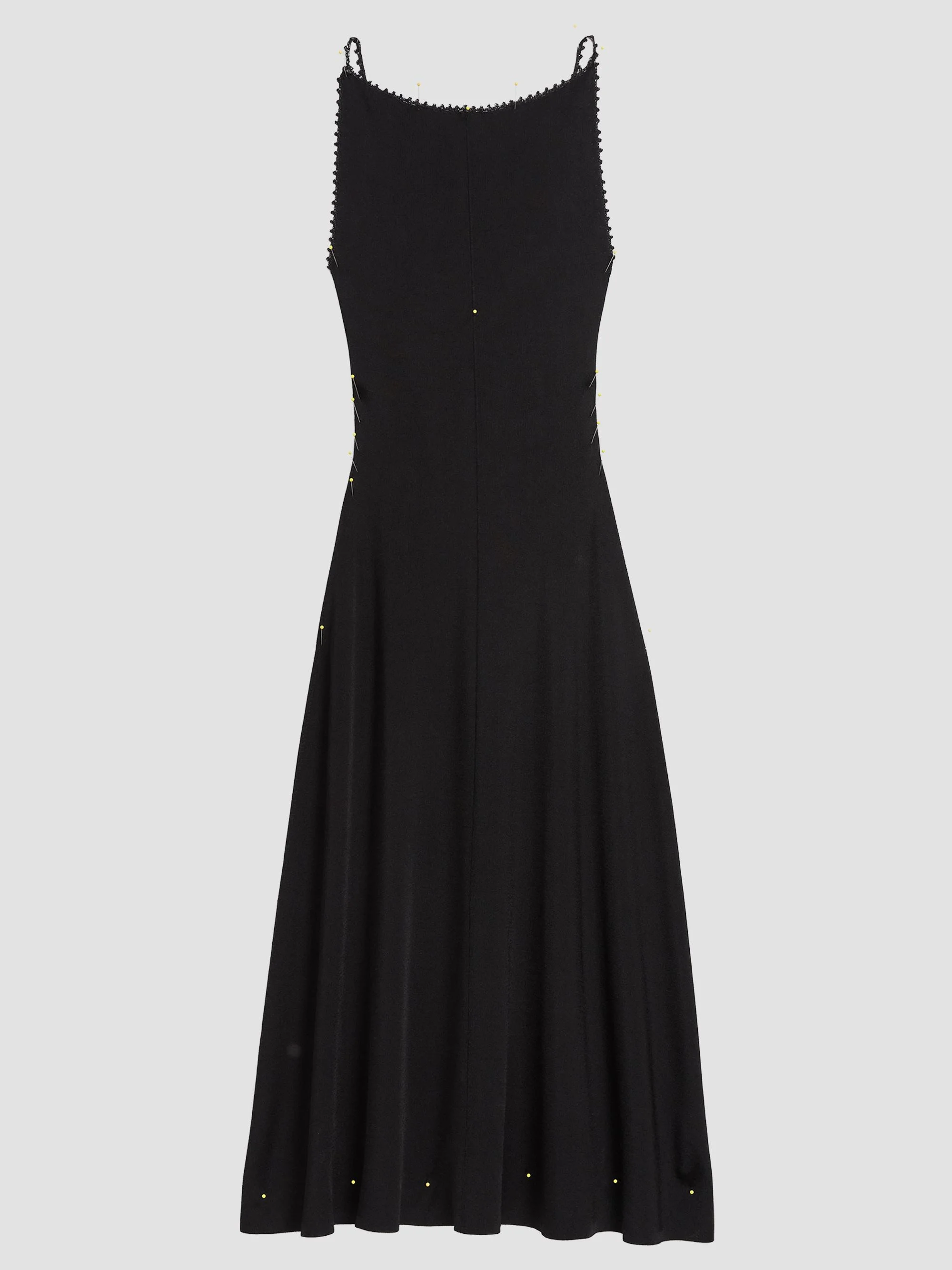 Women's Square Neck Midi Dress - Black - 1