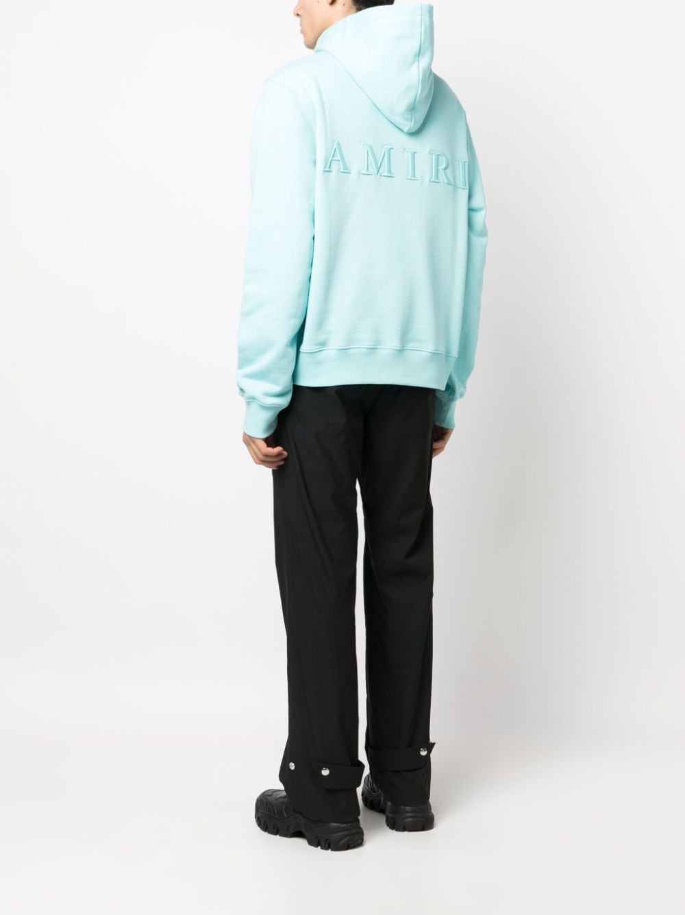 logo-embroidered cotton hoodie - 2