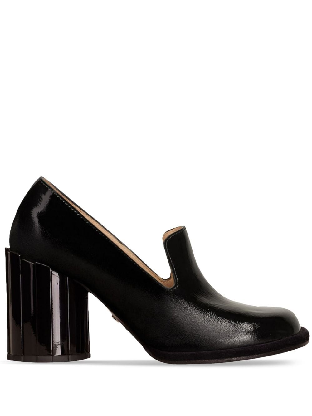 round heel patent-leather loafers - 1