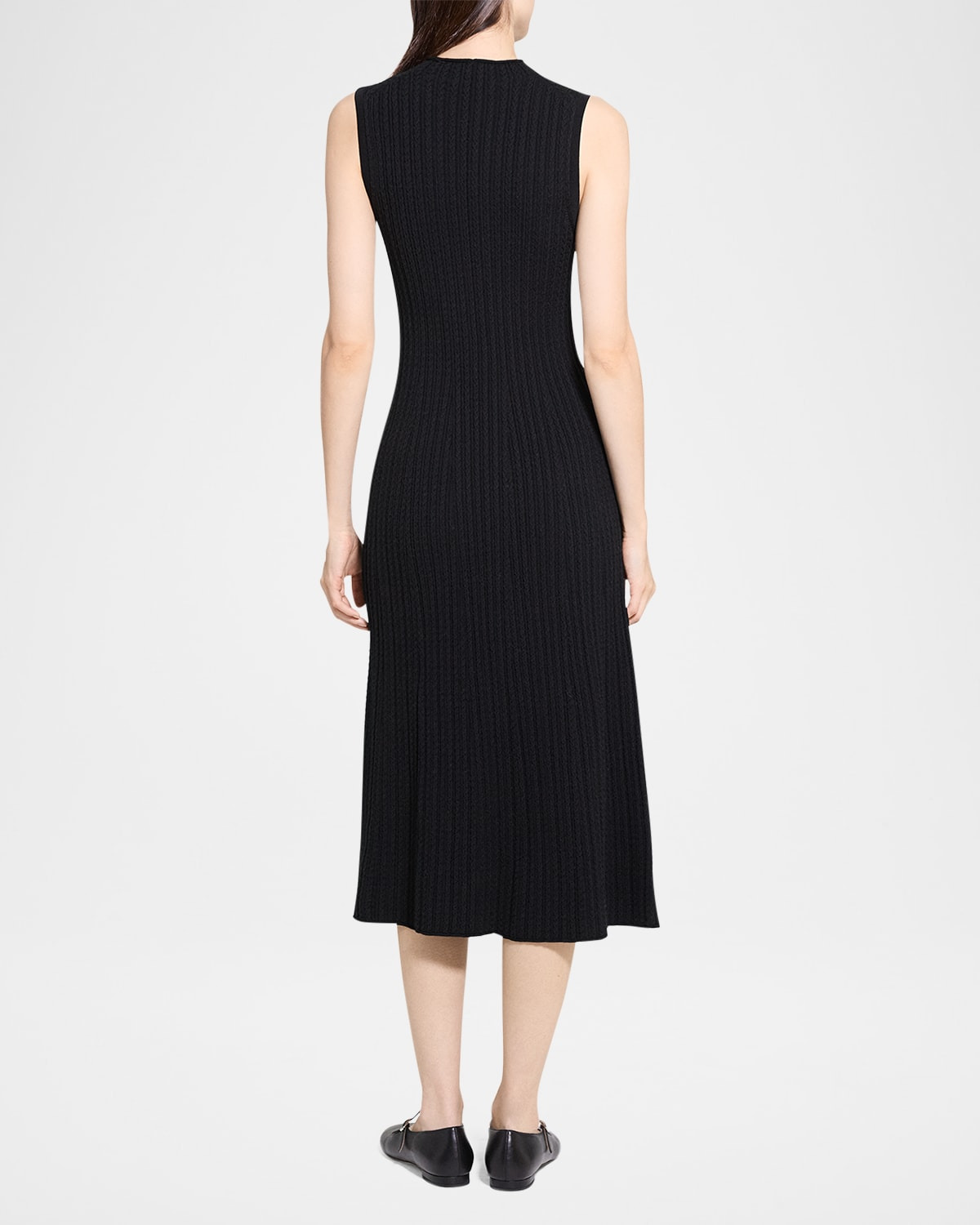 Sleeveless Cable-Knit Midi Dress - 3