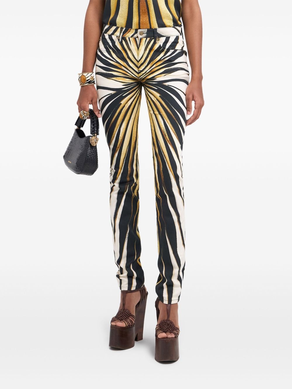 Ray Of Gold print skinny trousers - 3