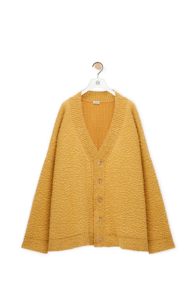 Oversize textured cardigan in wool and polyamide 1