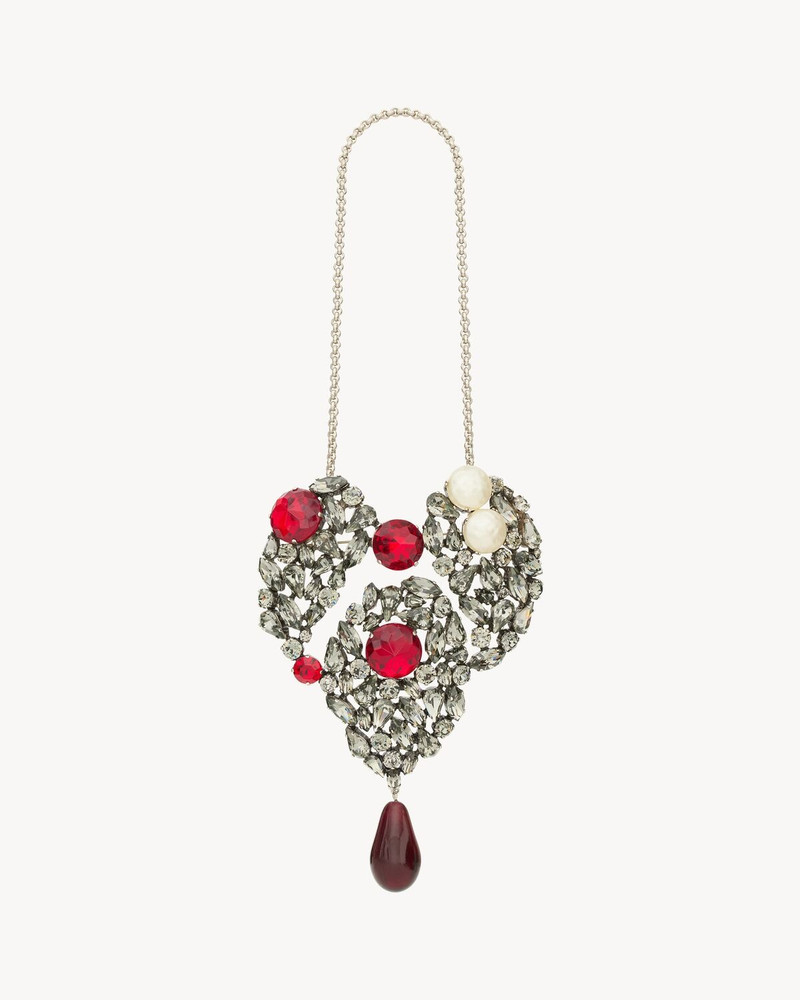 CRYSTAL HEART NECKLACE IN METAL 1