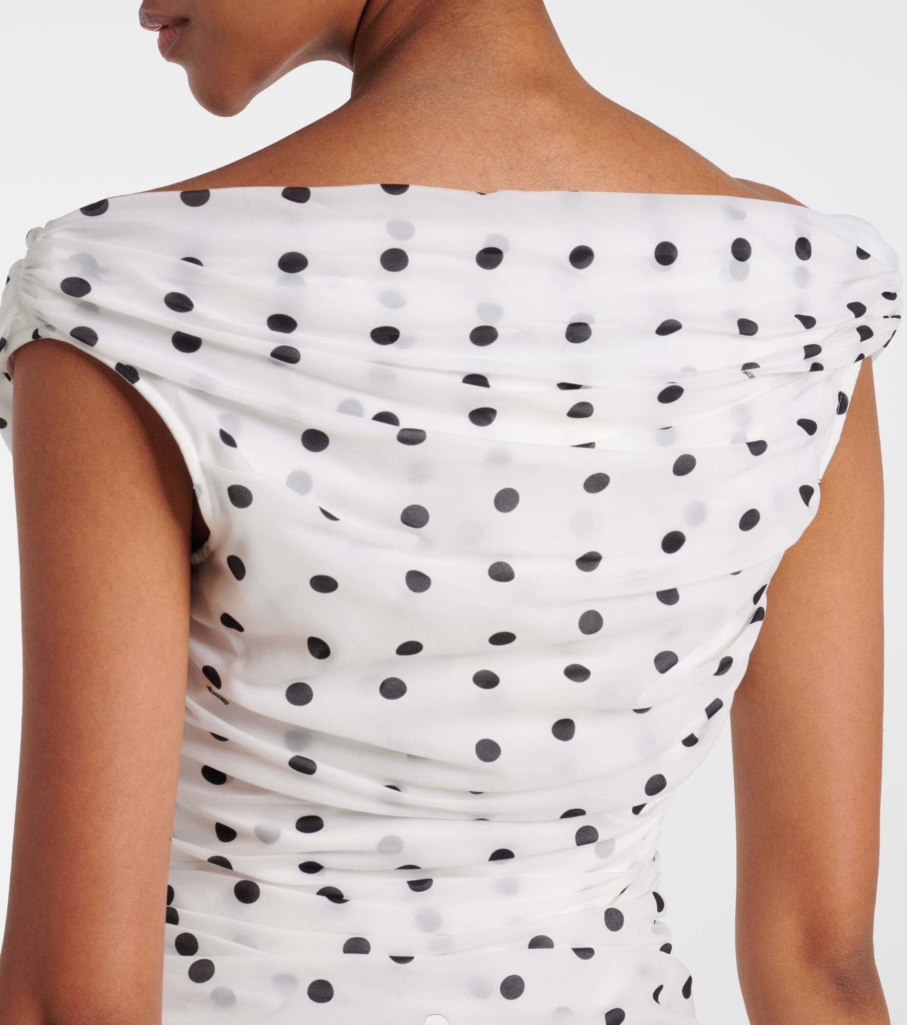 Rita polka-dot ruched maxi dress - 6