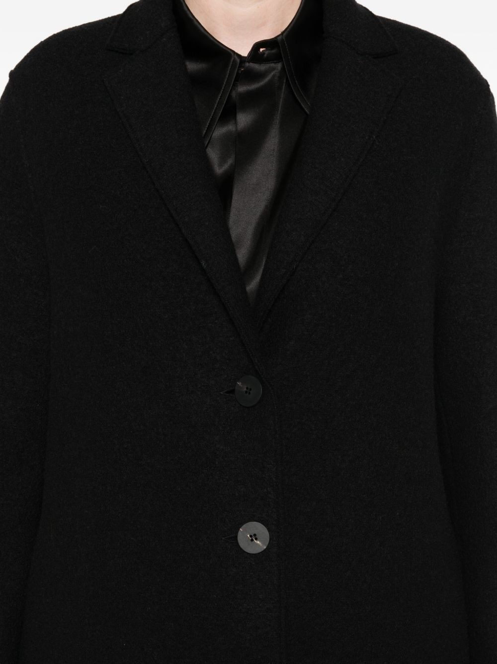 button-front wool coat - 5