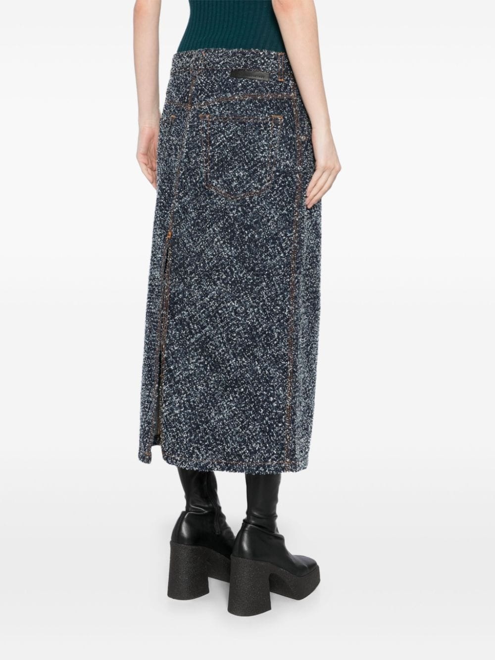 boucle denim skirt - 4