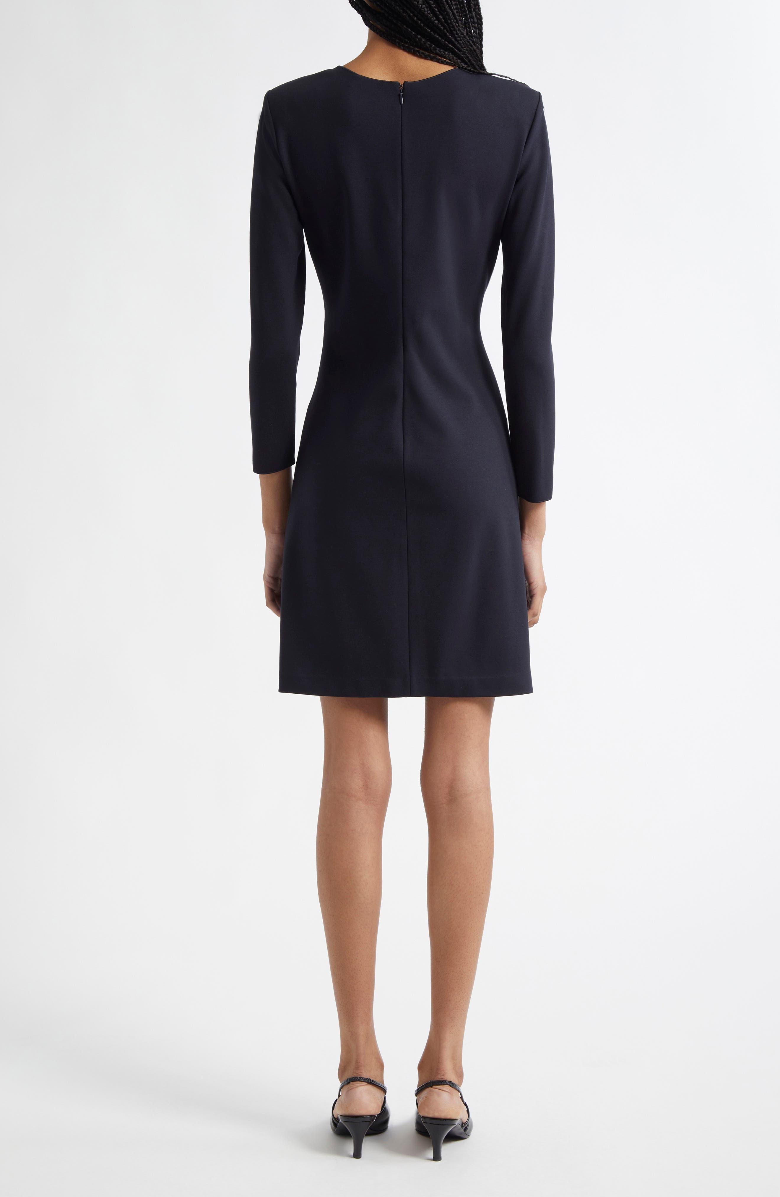 Emporio Armani Milan Ruched Long Sleeve Minidress in Navy at Nordstrom - 2
