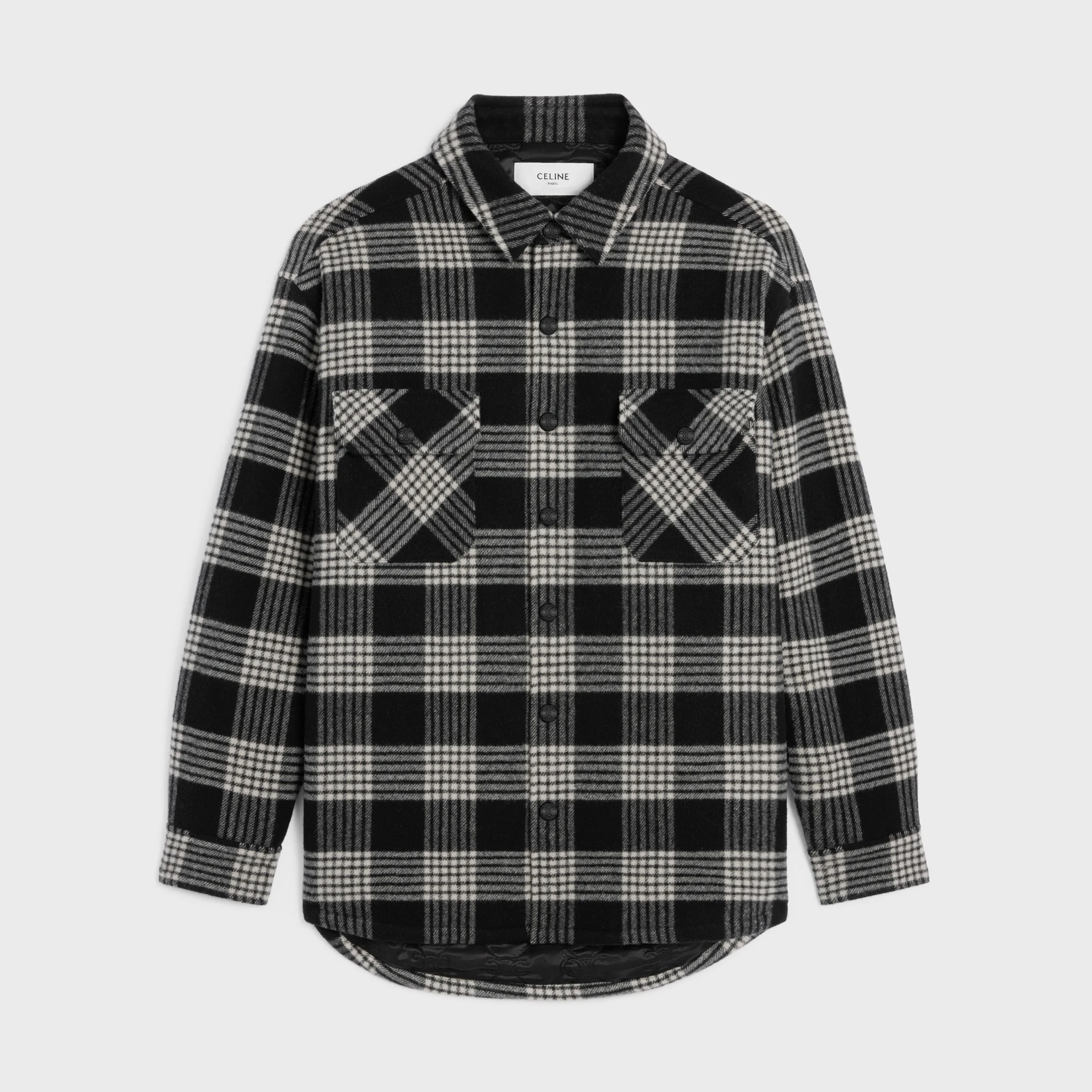 quilted overshirt IN CHECKED WOOL - 1