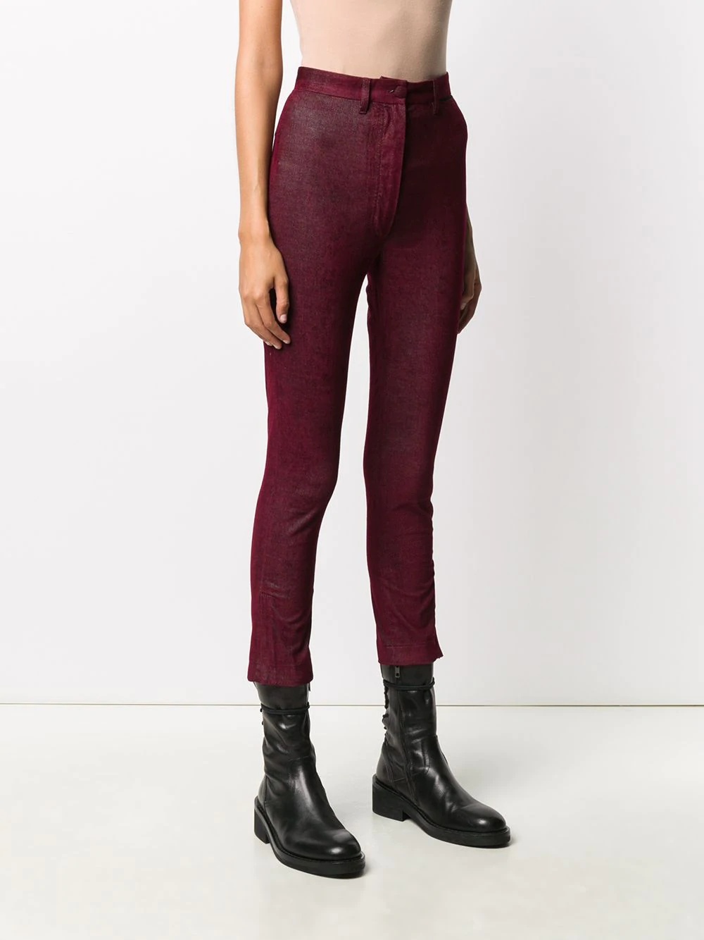 cropped stretch-fit trousers - 3