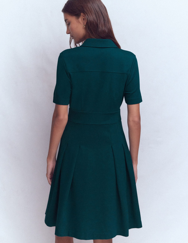 Bridget Ponte Short Dress-Midnight Teal 5