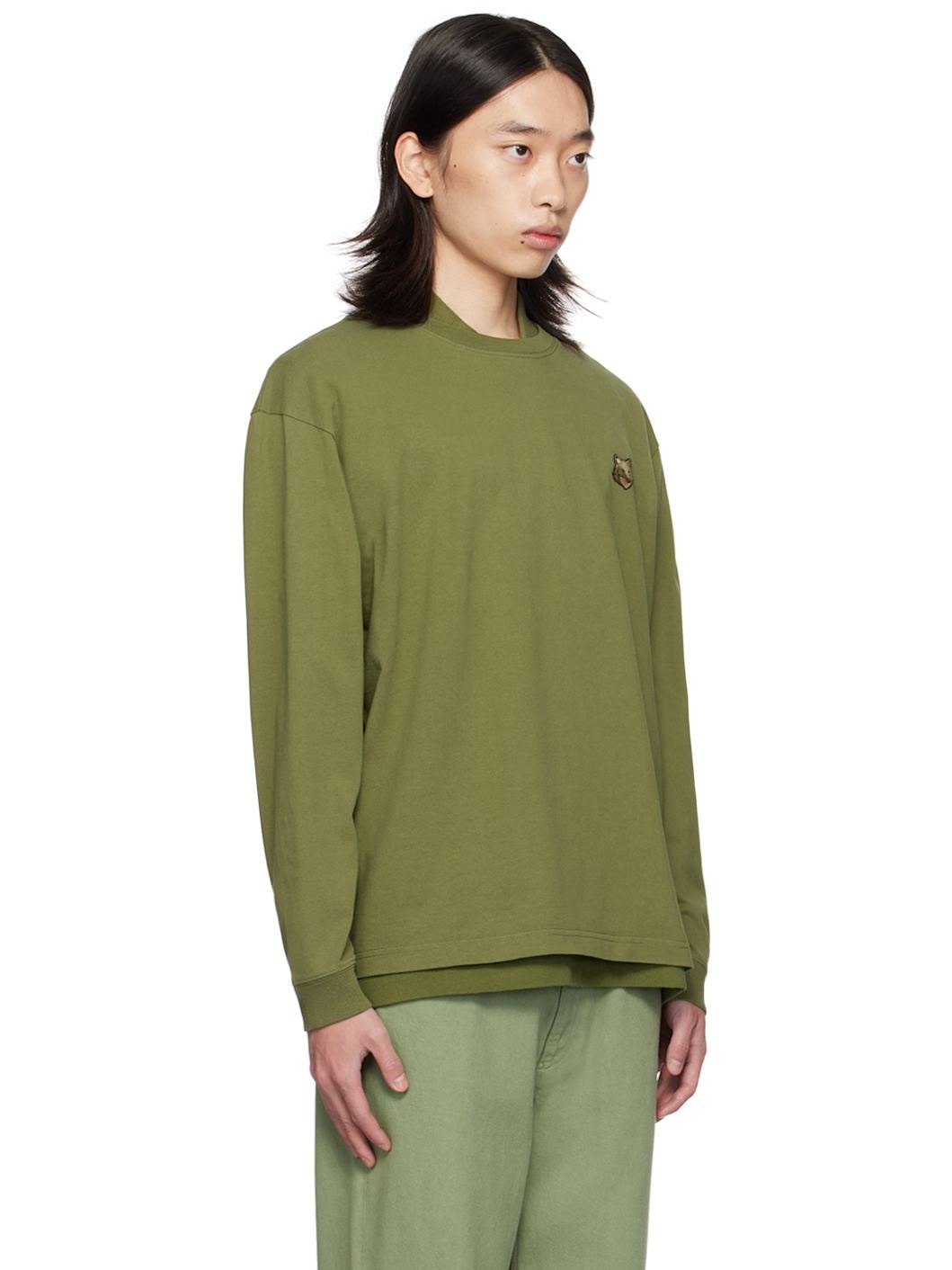 Green Bold Fox Head Comfort Long Sleeve T-Shirt - 2