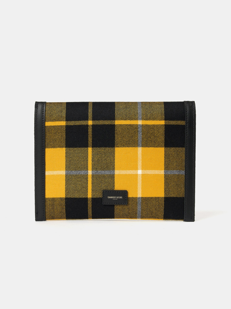 Cambridge Satchel The Twist Lock Pouch - Black with Yellow Tartan outlook