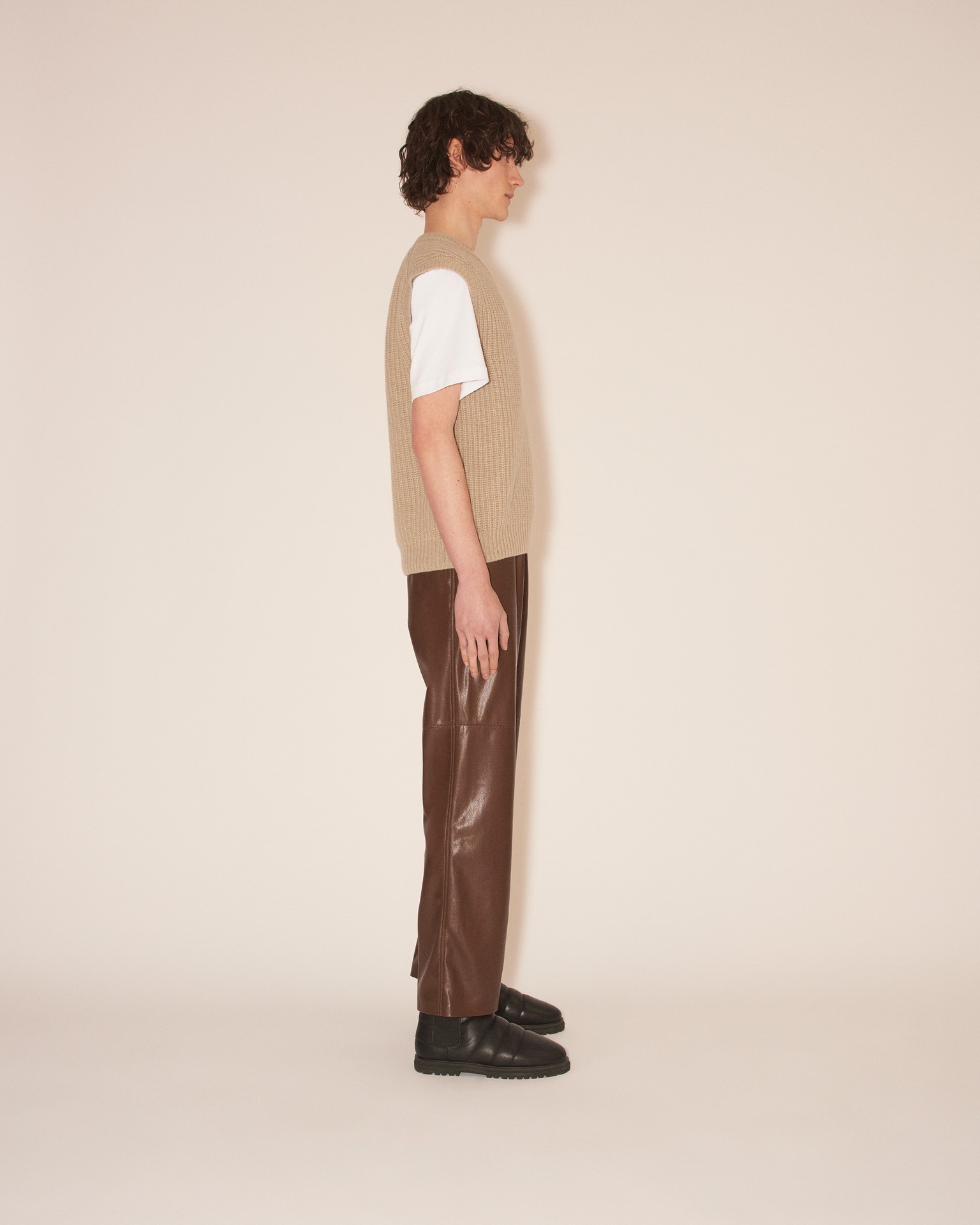 MALTHE - Cashmere v-neck vest - Clay - 2