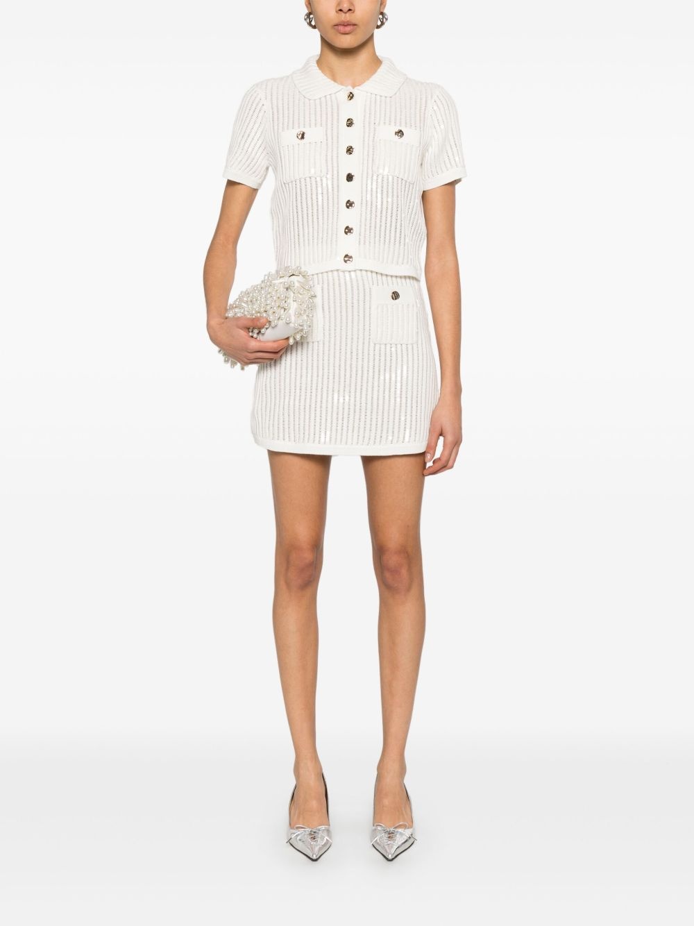 sequined crochet mini skirt - 2