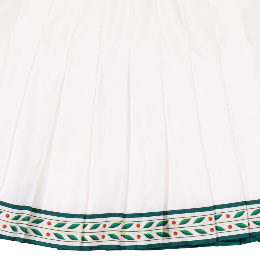 Casablanca Ladies White Pleated Silk Miniskirt - 2