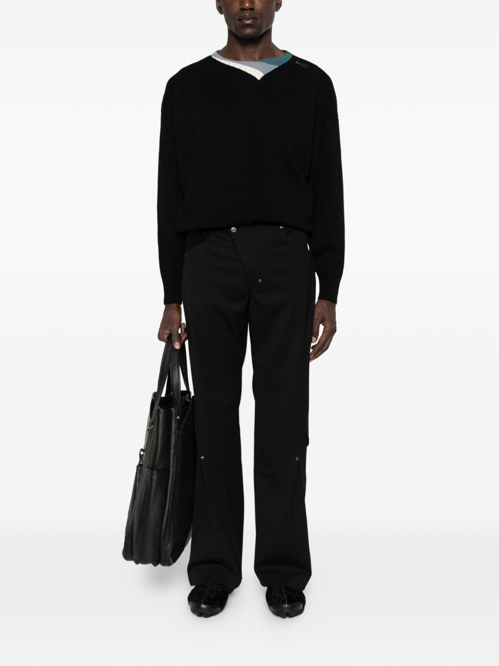 studded-embellishment trousers - 2