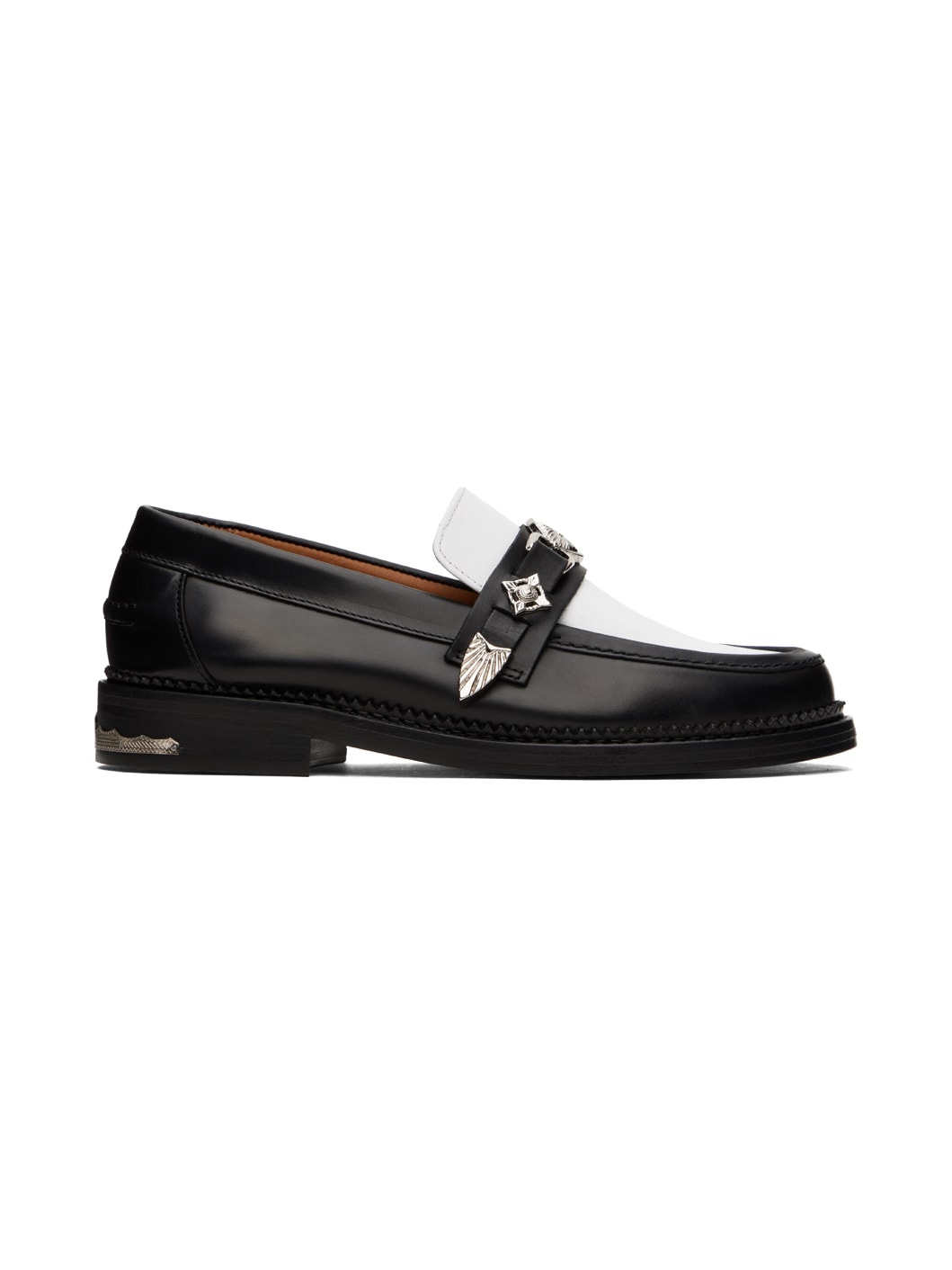 SSENSE Exclusive Black & White Hard Loafers - 1