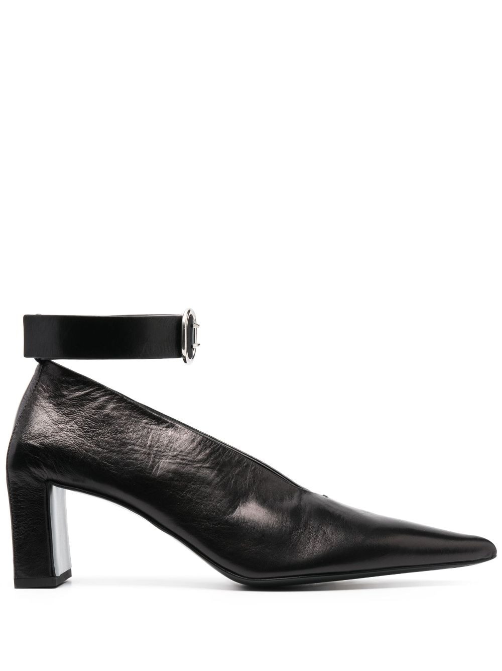 pointed-toe 60mm buckled leather pumps - 1