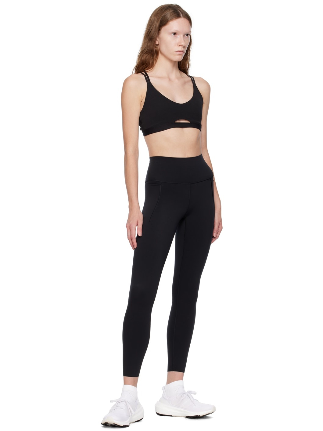 adidas Originals Black Yoga Studio Luxe Light Support Sport Bra adidas  Originals