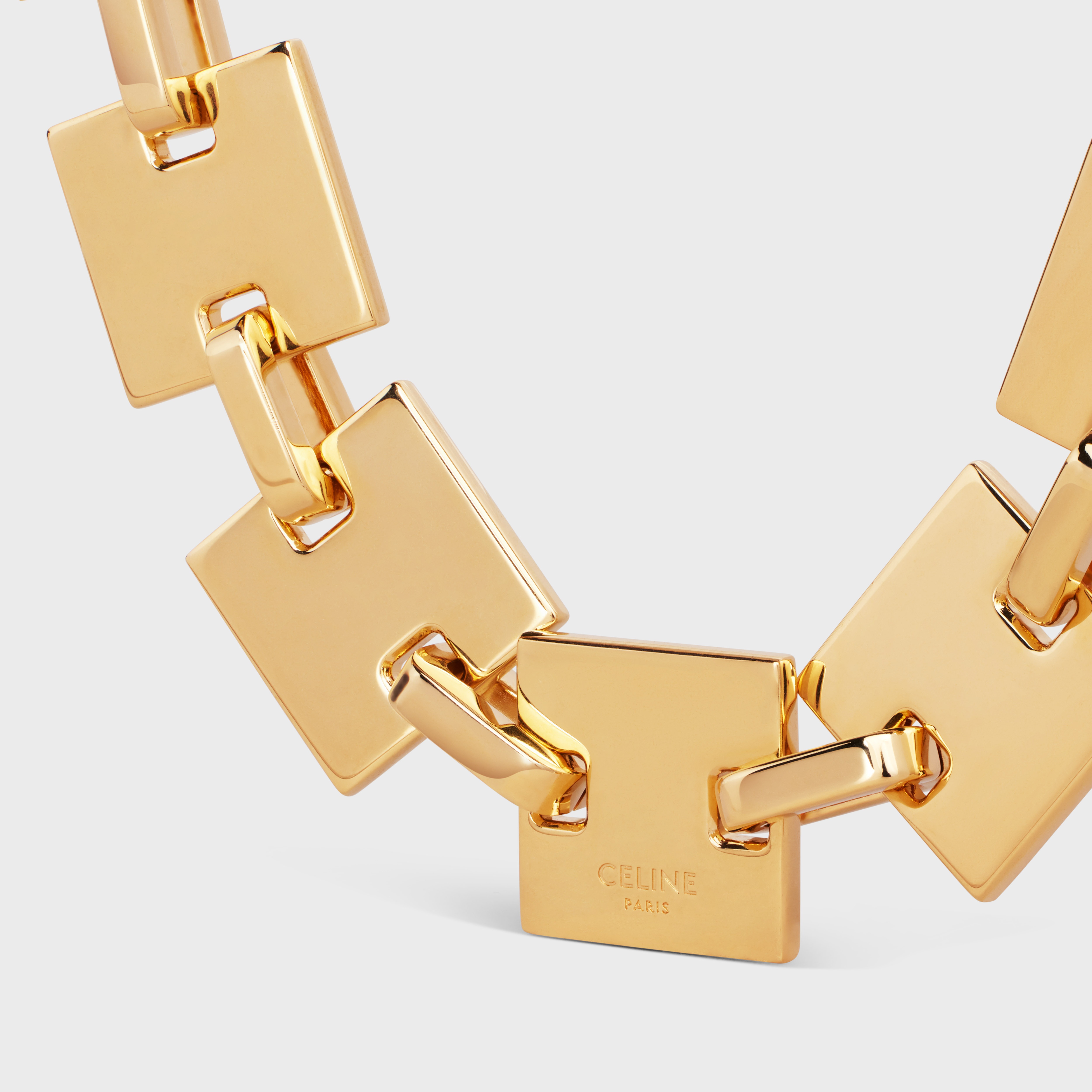 Celine Square Necklace in Brass with Gold Finish - 2
