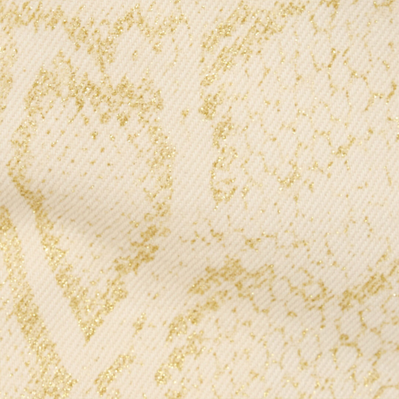 White Micro Shorts with Gold Python Pattern 5