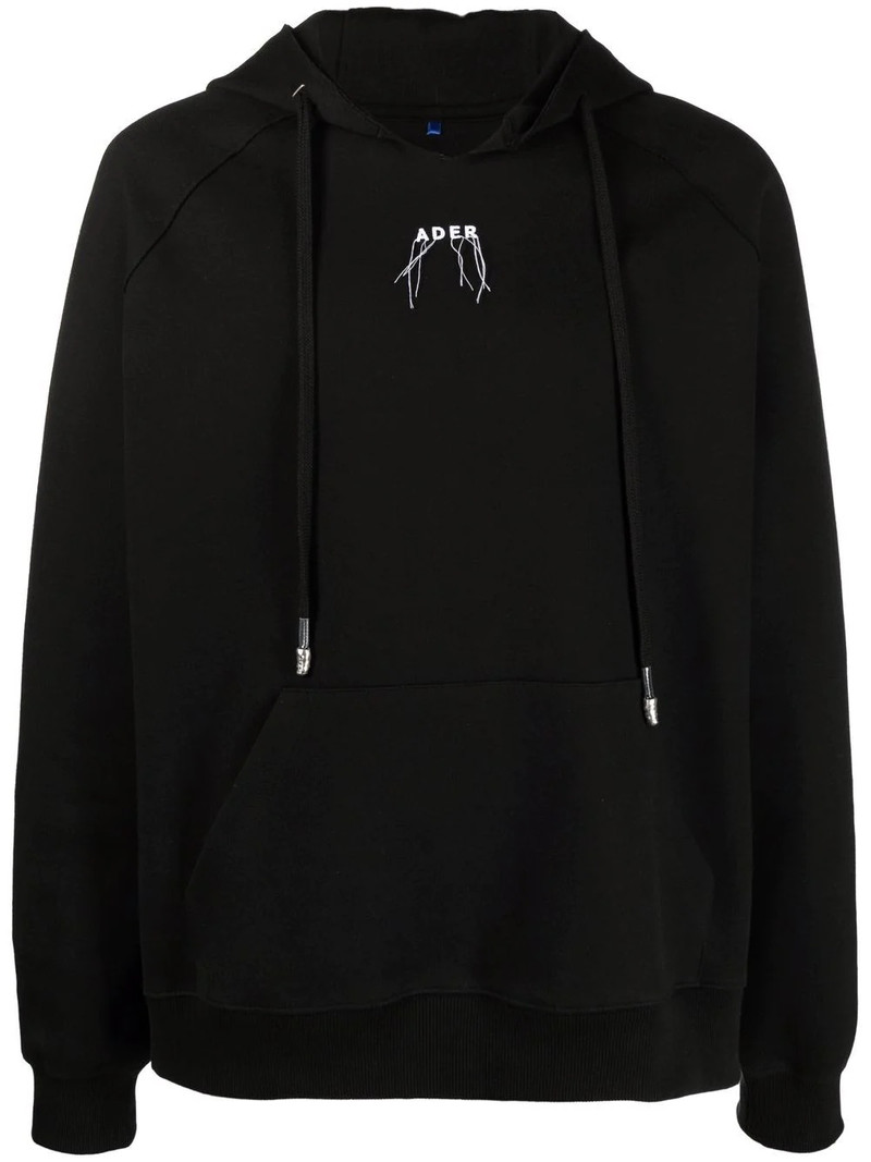 logo-embroidered hoodie 1