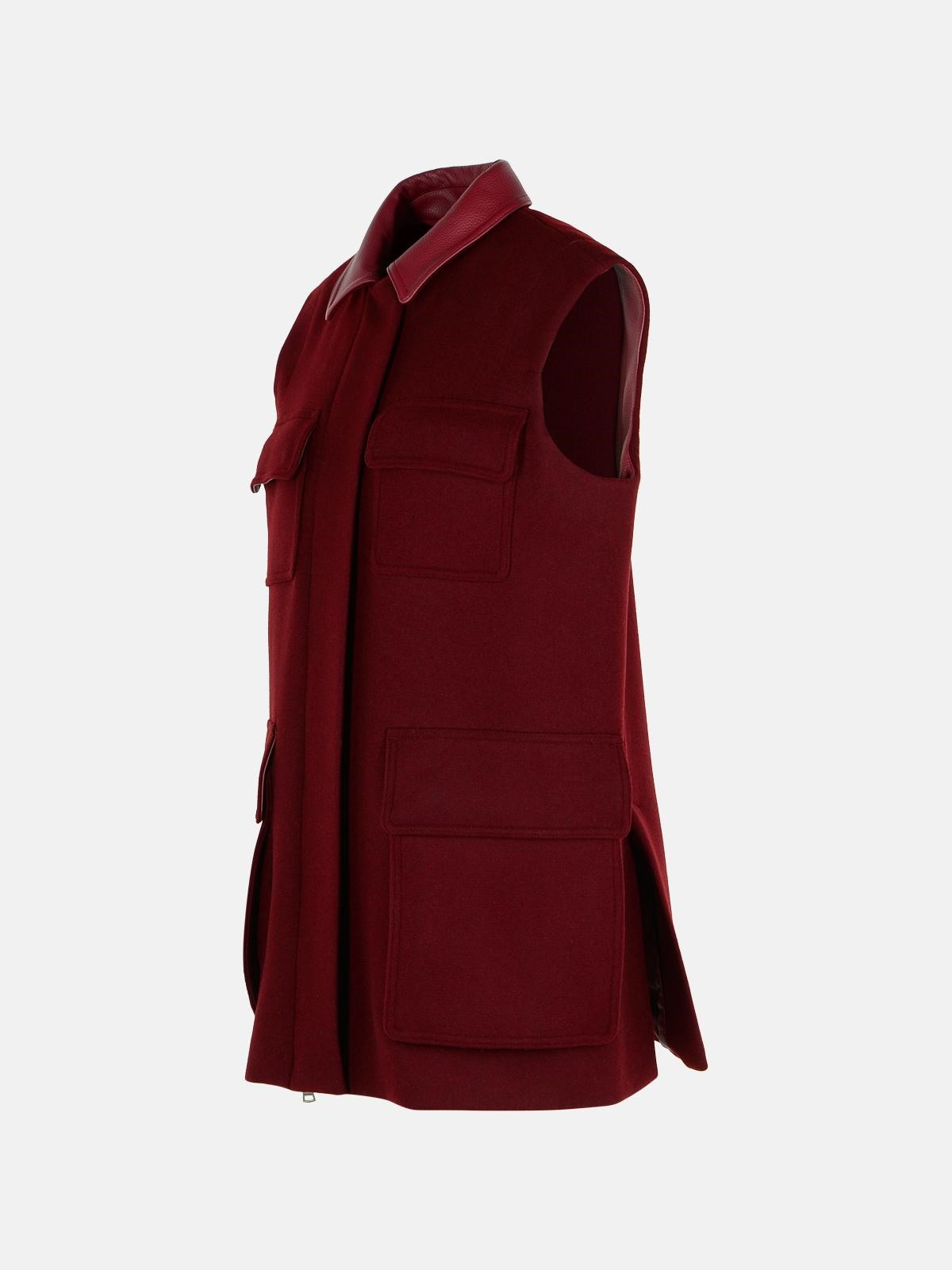 AEROSO 1234' LONG VEST IN WOOL, ALPACA AND CHERRY CACHEMIRE - 2