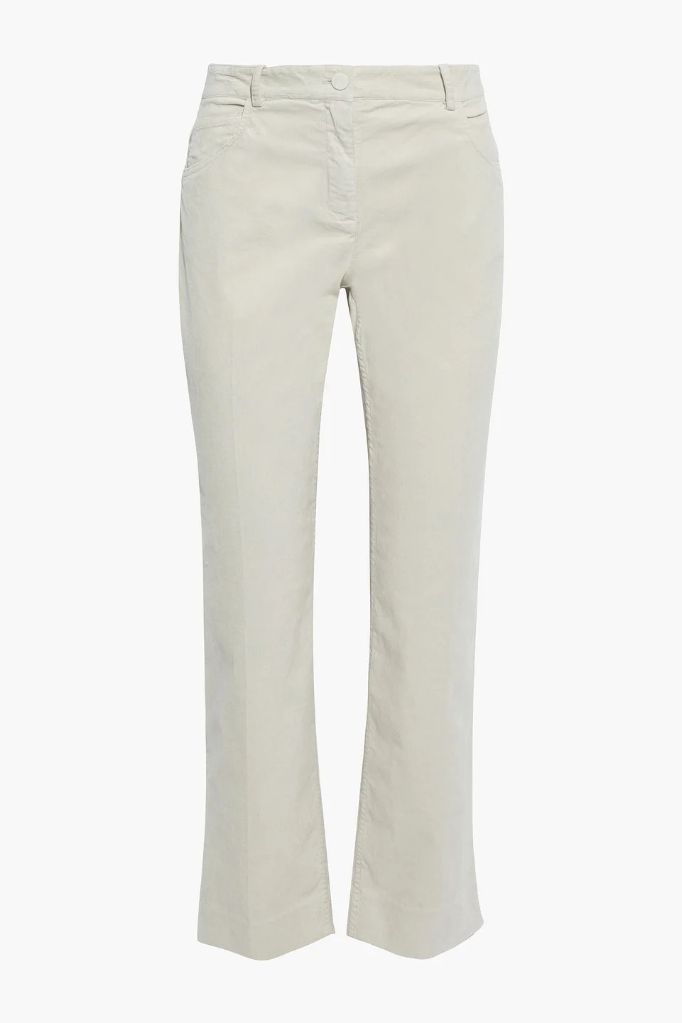 Cropped cotton-blend corduroy straight-leg pants - 1