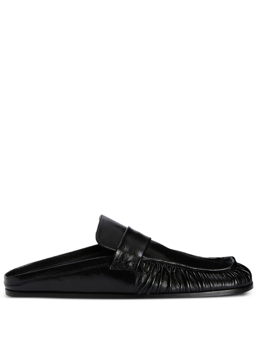 wrinkled-detail leather mules - 1