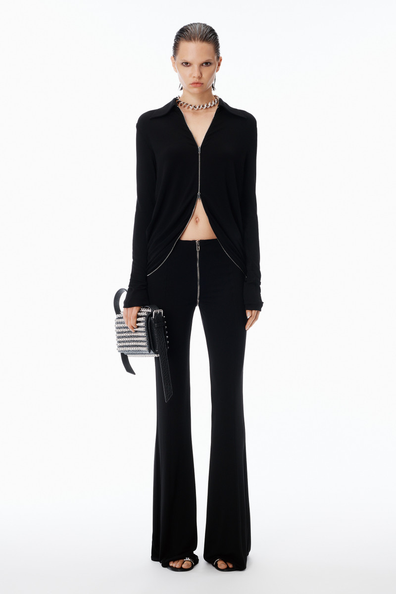 Alexander Wang Draped Back Zip Shirt in Crepe Jersey outlook