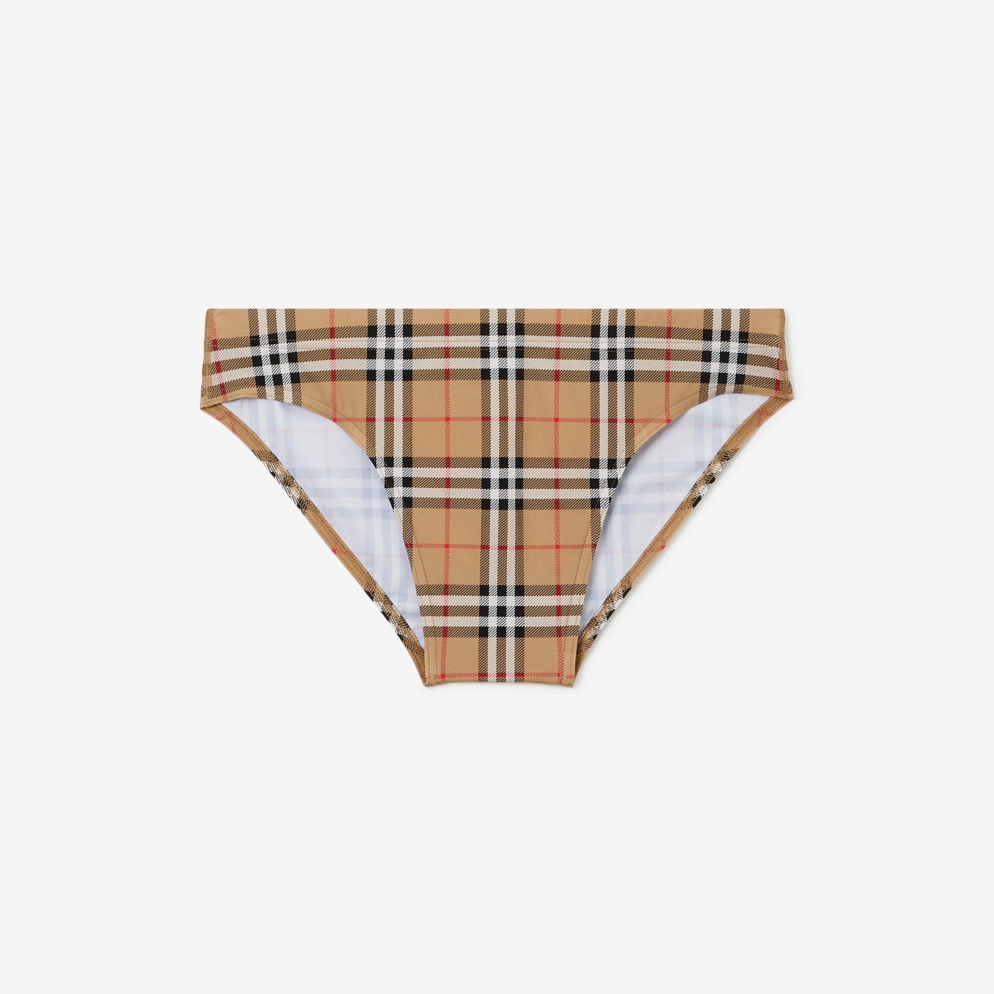 Check Drawcord Swim Briefs - 1