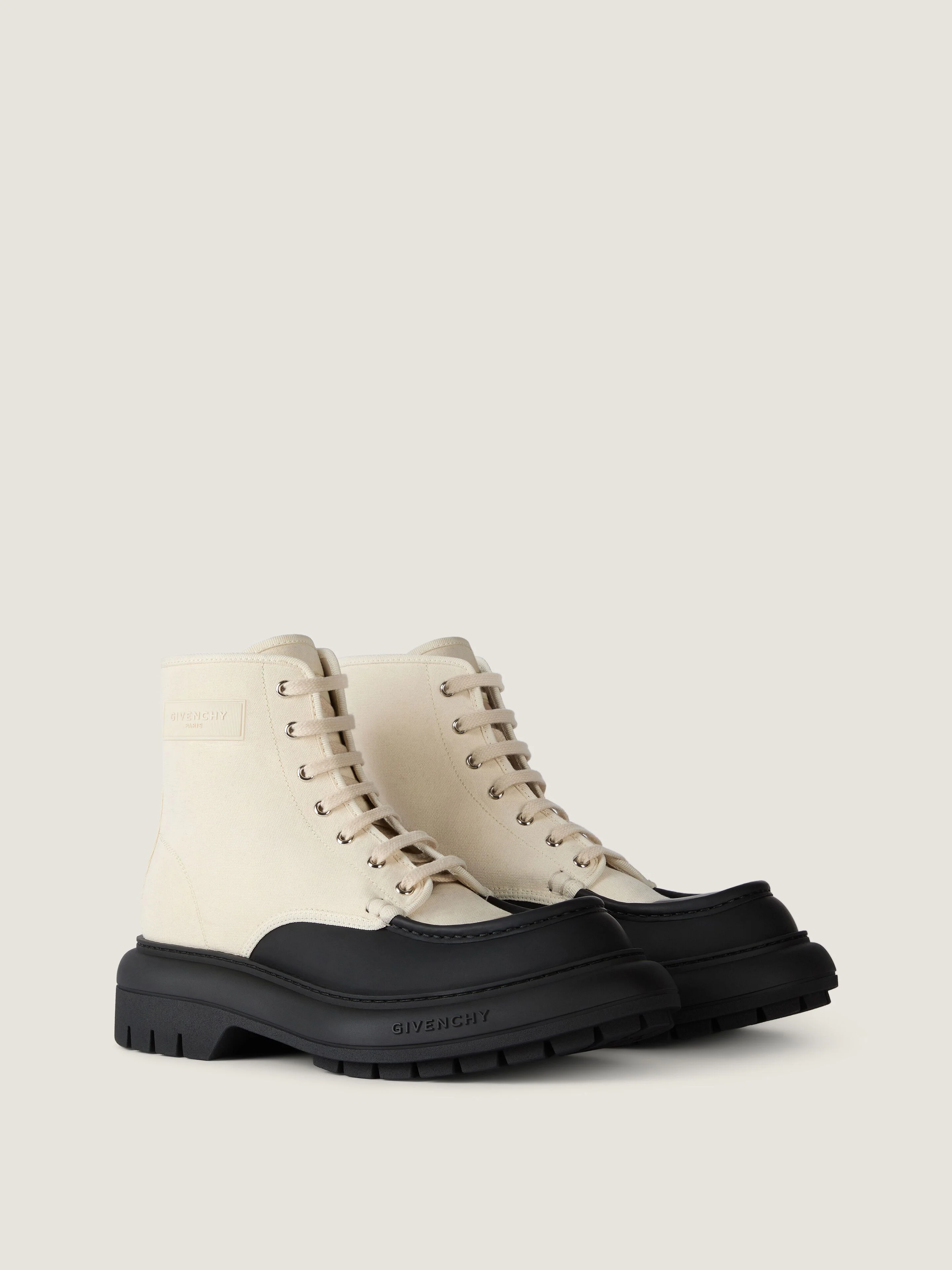 GIVENCHY CARGO DESERT BOOTS IN CANVAS AND GUM LEATHER - 1