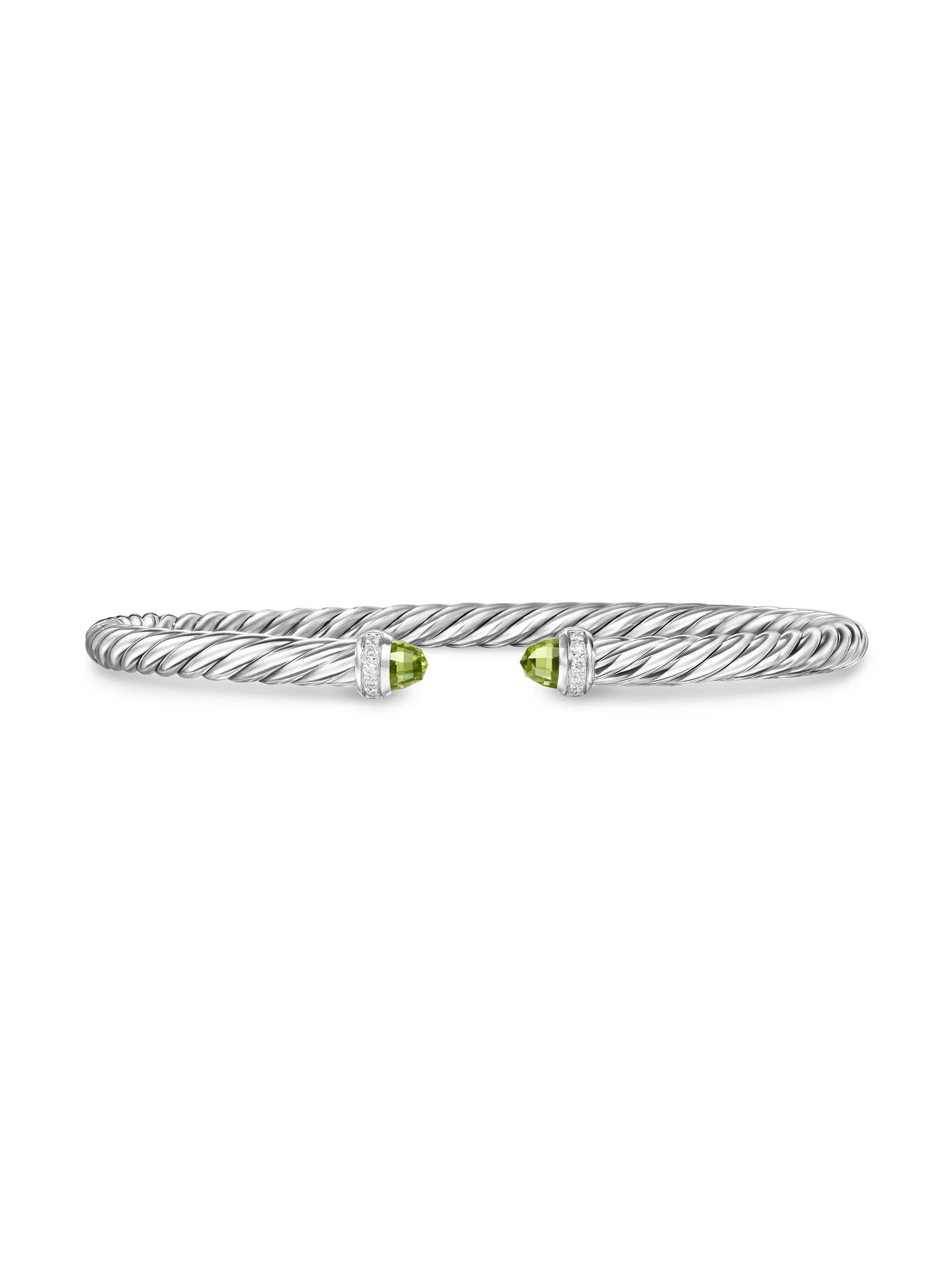 Women's Cablespira Flex Bracelet in Sterling Silver - Peridot - 1