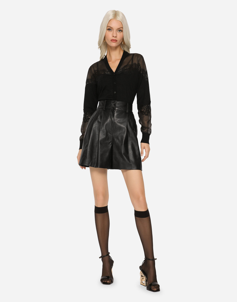Cashmere, tulle and silk cardigan with lace 4