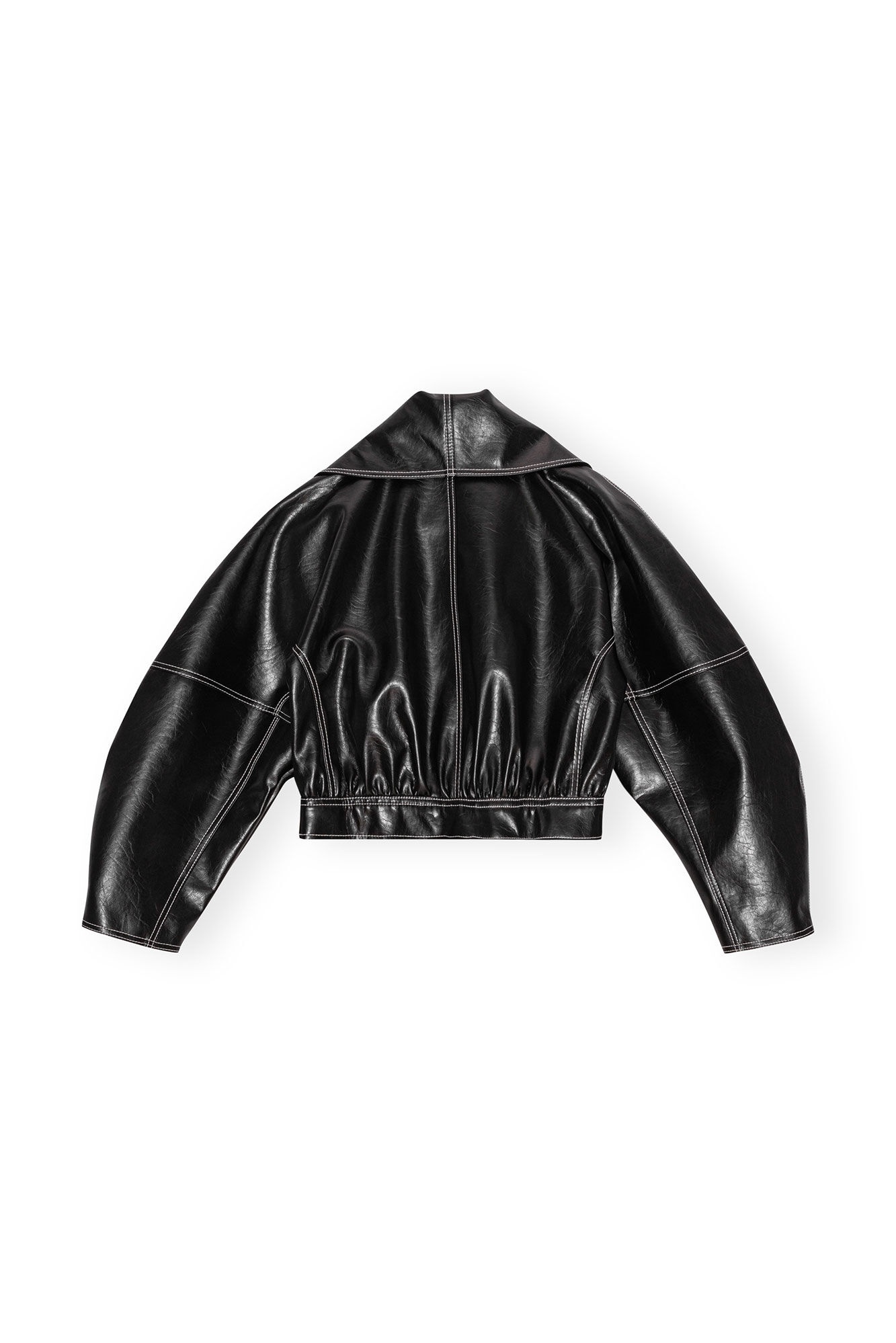 BLACK FUTURE COATED CURVED SLEEVE JACKET - 2