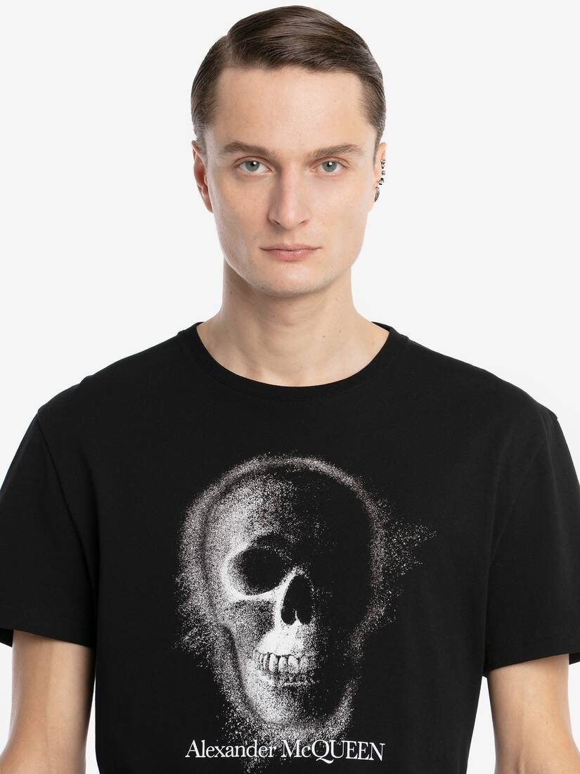 Skull Motif T-shirt in Black/silver - 5