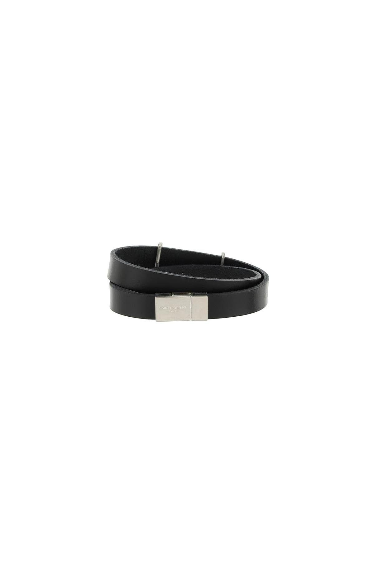 DOUBLE-WRAP YSL LEATHER BRACELET SAINT LAURENT - 2