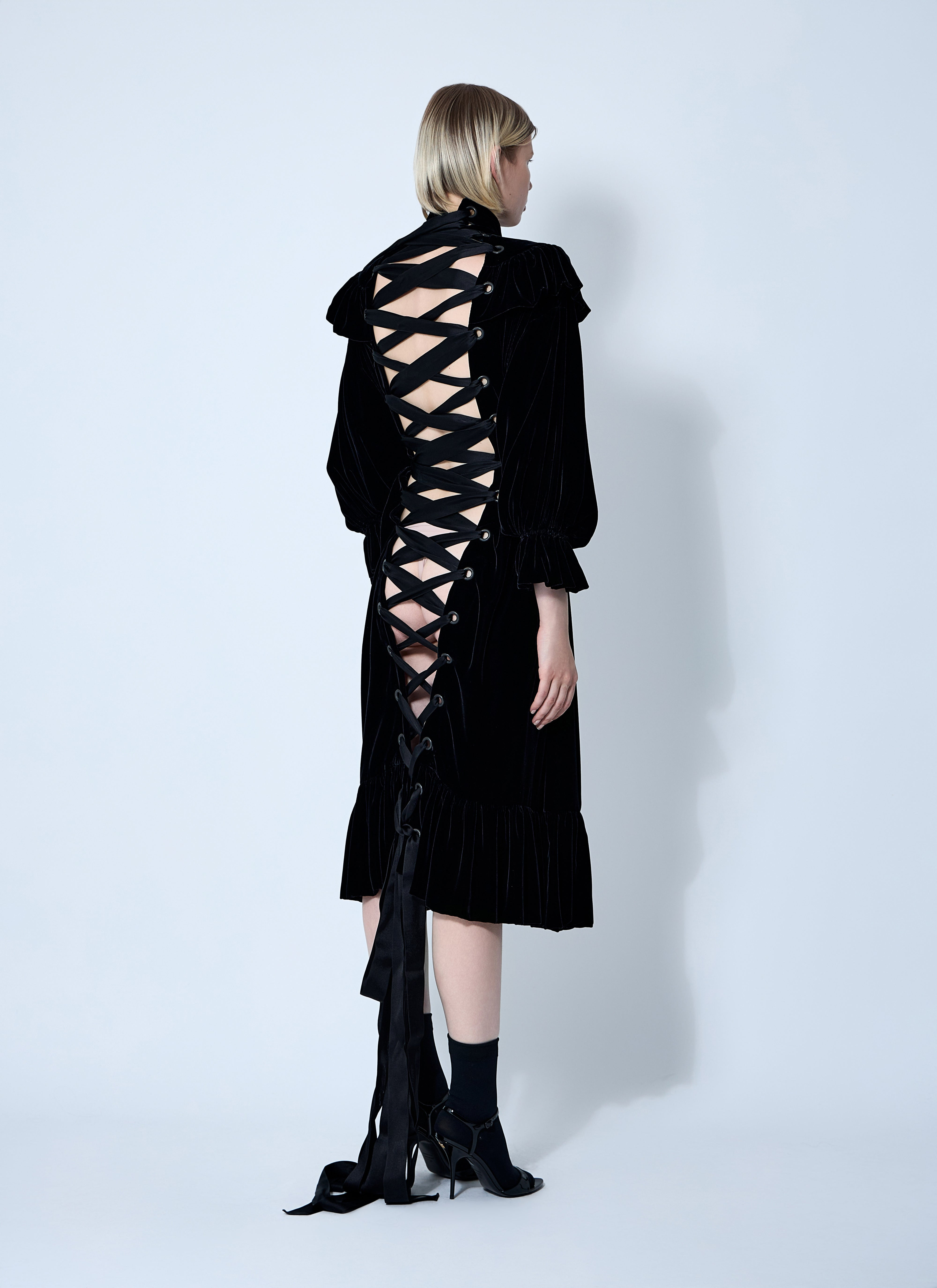 Balenciaga Women Lace-Up Dress - 4