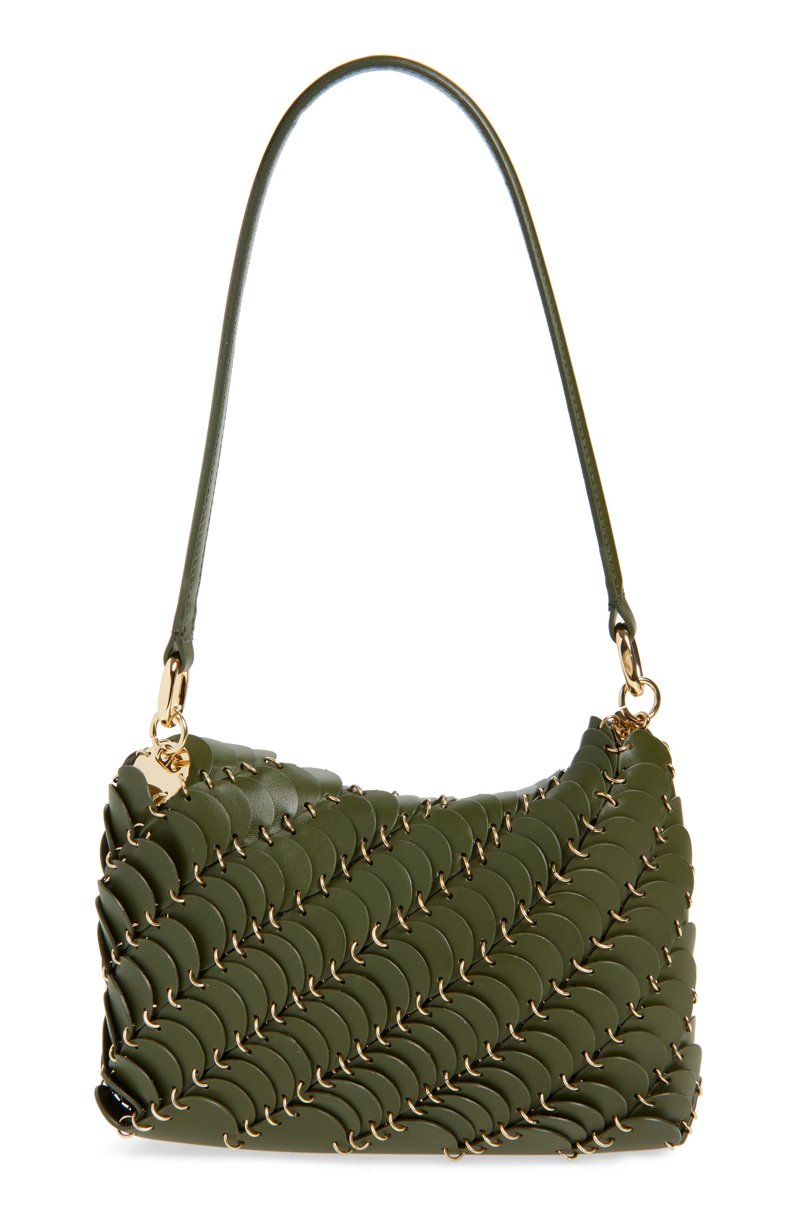 Rabanne Paco Leather Hobo Bag in Kaki /Gold at Nordstrom - 4