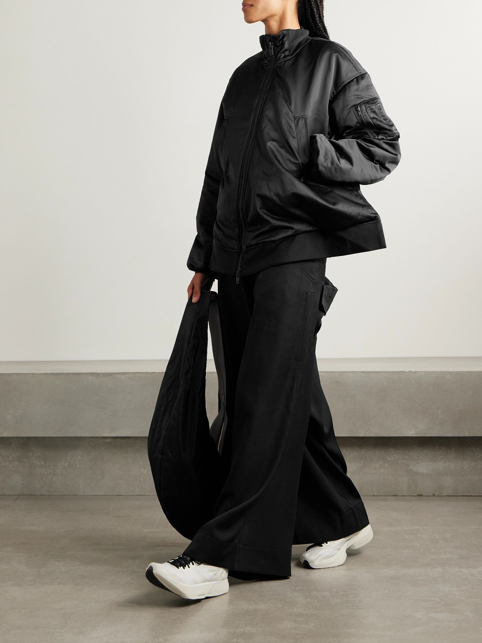 + Y-3 recycled-shell bomber jacket Black - 2