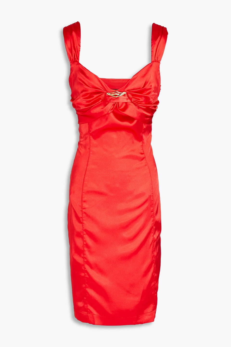 Embellished gathered satin dress - 1