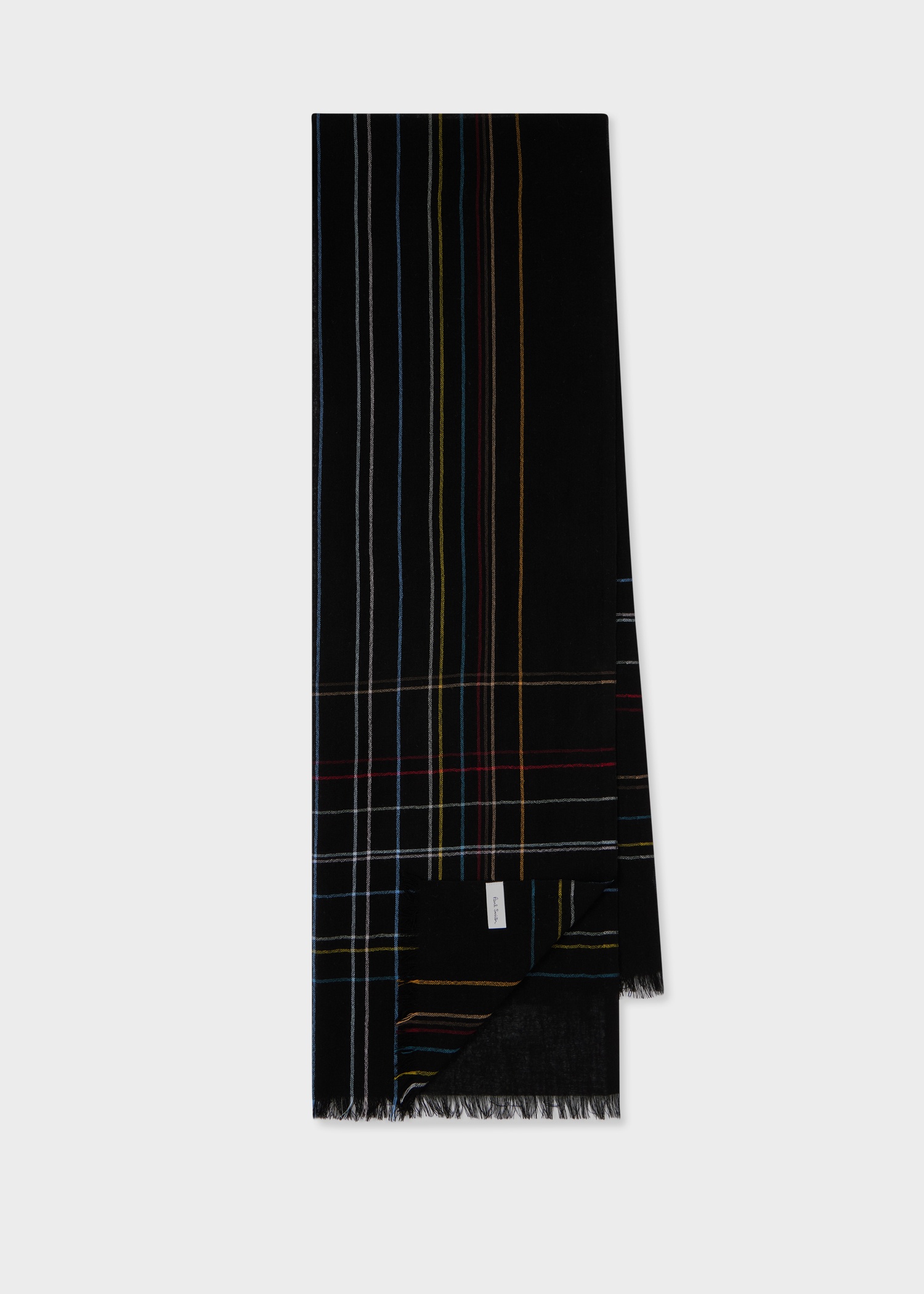 Women's Black Broken 'Signature Stripe' Check Scarf - 1