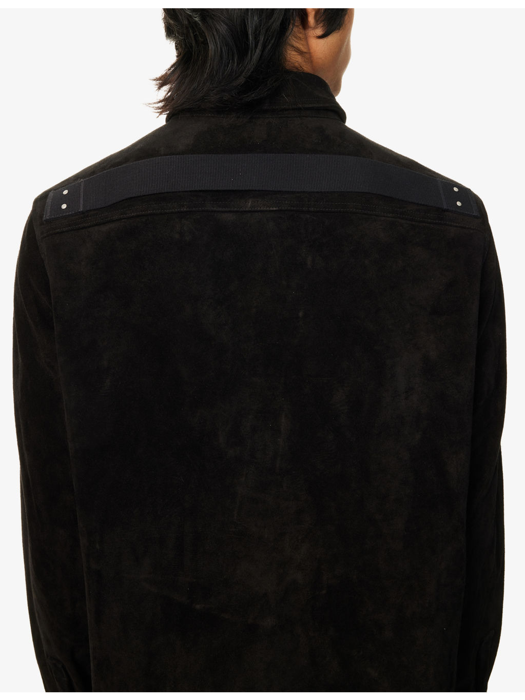 Relaxed-Fit Curved-Hem Suede Shirt - 6