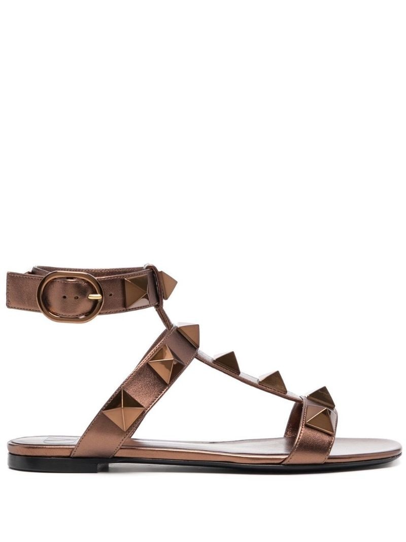 Roman Stud flat leather sandals - 1