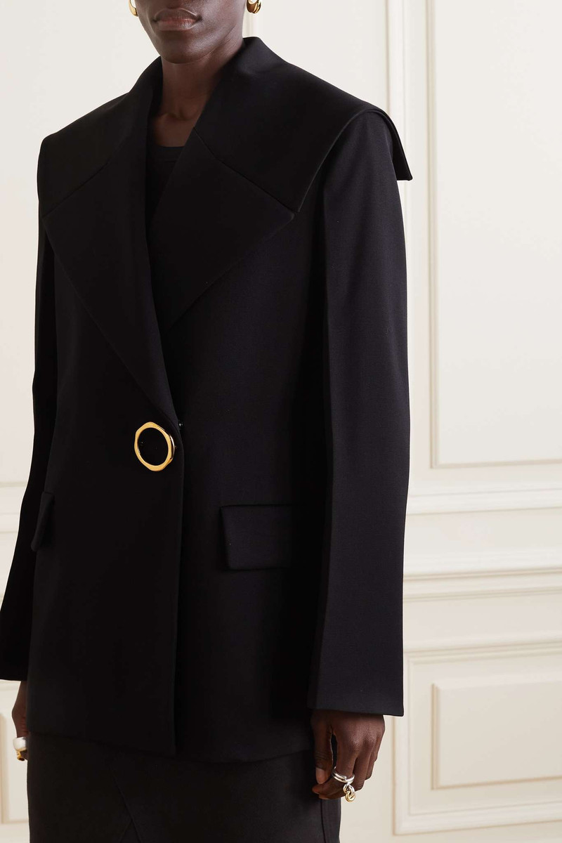 Oversized embellished wool-grain de poudre blazer 3