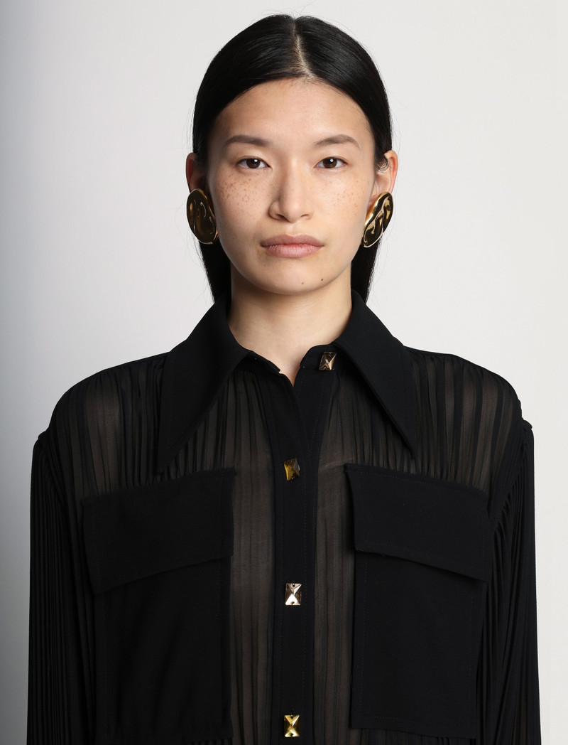 Sheer Pleated Flou Dress 5