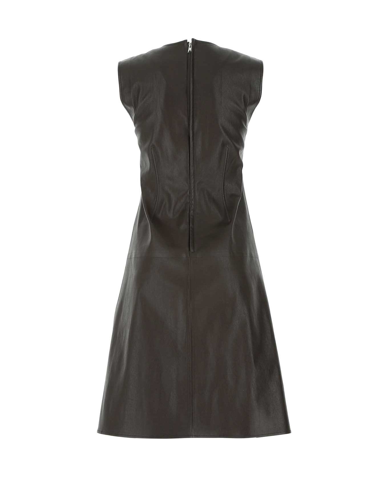 ワンピース Bottega Veneta Dark brown nappa leather dress Bottega Veneta Dark Brown Nappa Leather Dress | italist